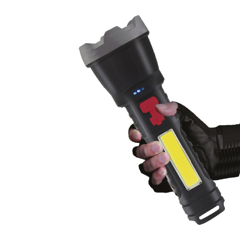 PANTHER PT-6106 USB ŞARJLI EL FENERİ - 3W LED + Yan COB LED